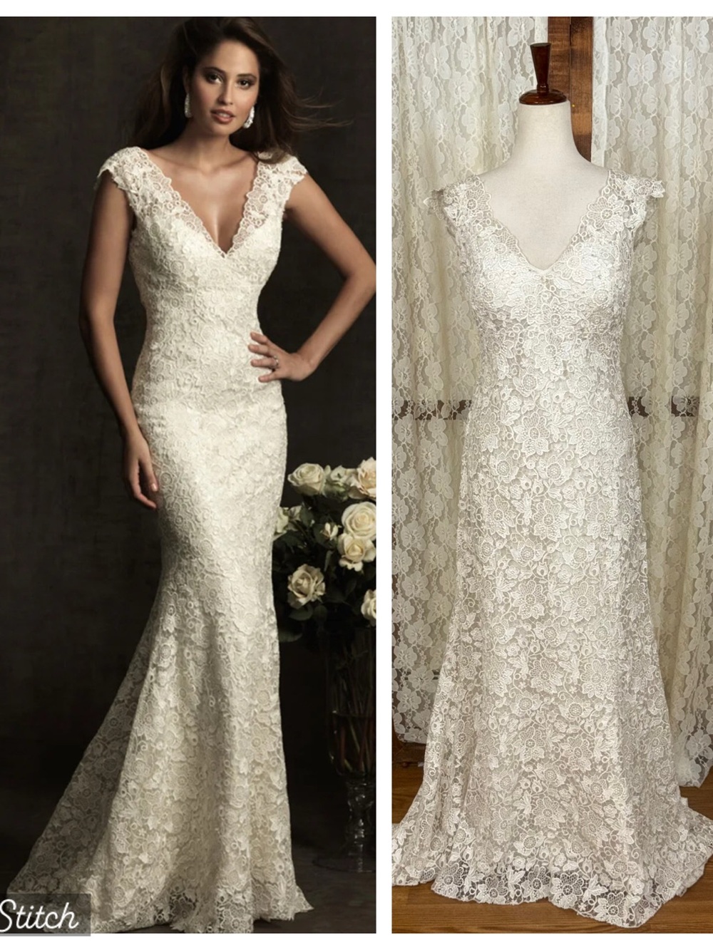 Stunning Allure Romance Alencon Lace Wedding Gown